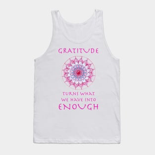 Hand drawn mandala with sign about gratitude Tank Top